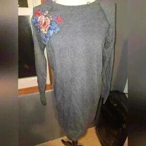 Socialite Womans Blue Sweater Dress Size S